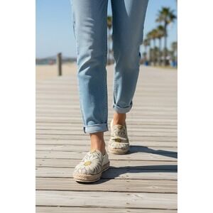 Women's Goby Floral Print Espadrille Slip On Canvas Shoes Size 37 (US 6.5-7)